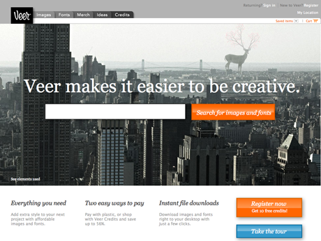 Veer.com homepage in 2010